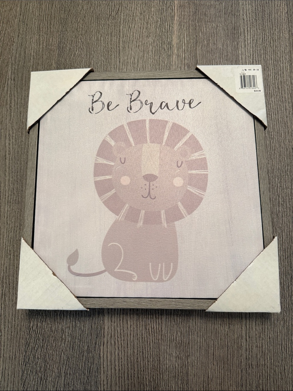 Be Brave Grey Lion Wall Art - Home Wall Decor
